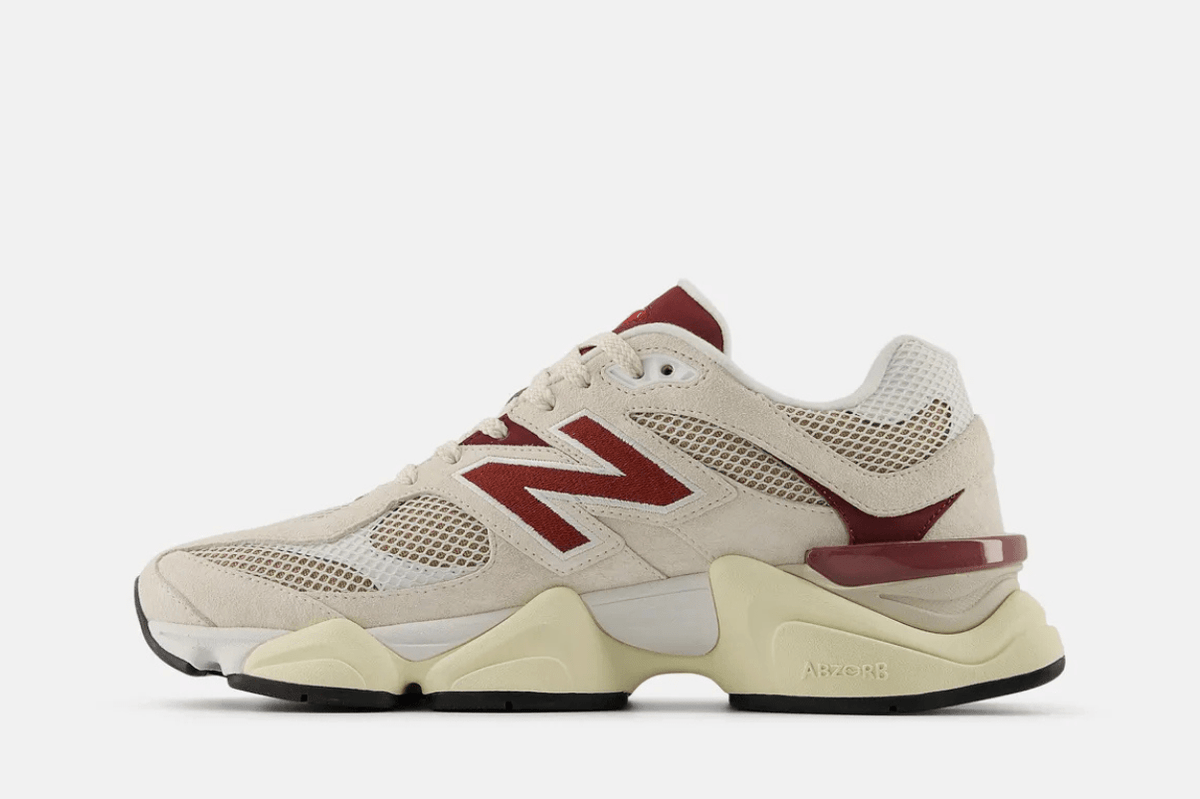 Tênis New Balance 9060 'Linen Burgundy' Bege